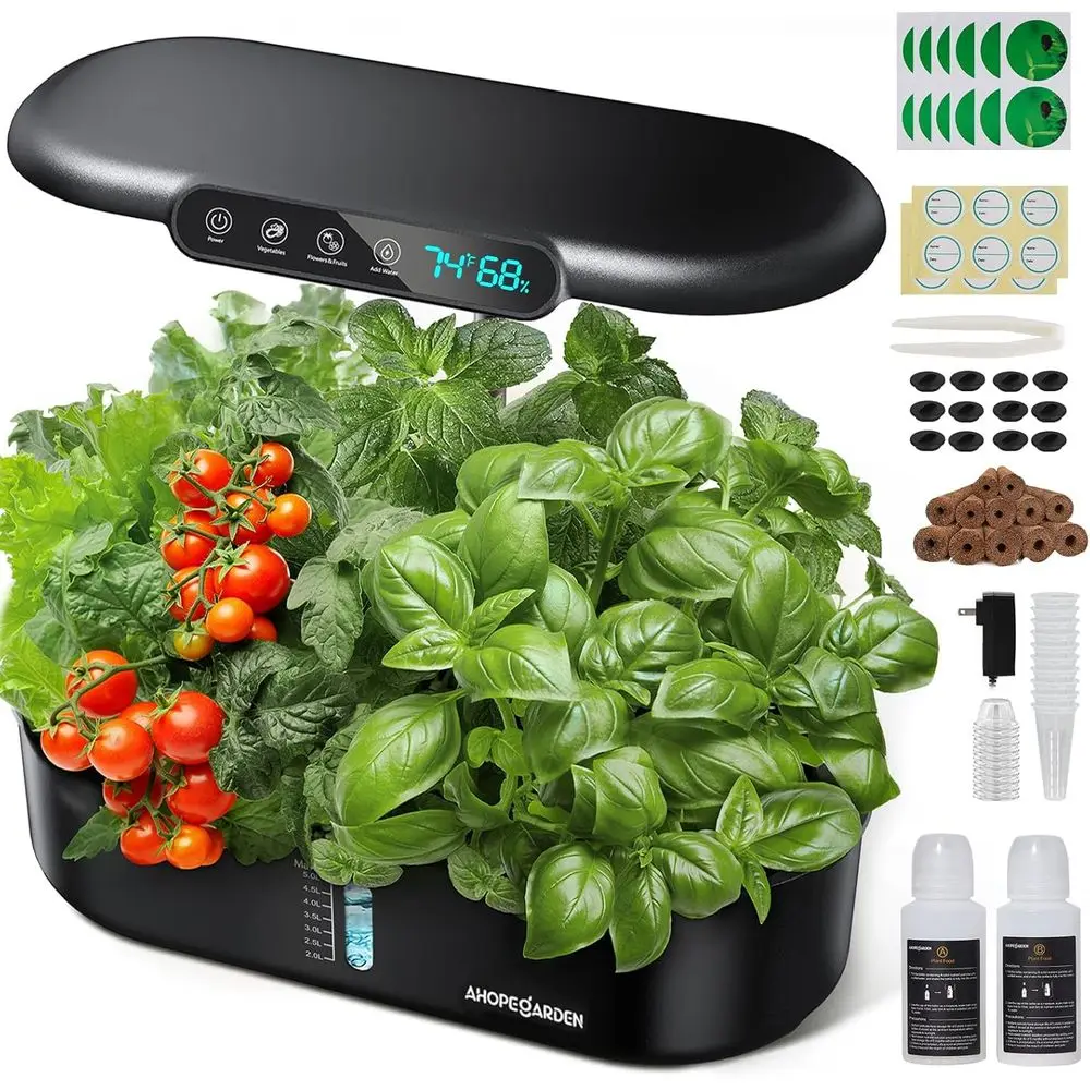 Indoor Hydroponic System with 12 Pods for Growing Herbs, Vegetables, and Lettuce - Smart Environmental Control and Full Spectrum
Indoor Hydroponic System with 12 Pods for Growing Herbs, Vegetables, and Lettuce - Smart Environmental Control and Full Spectrum