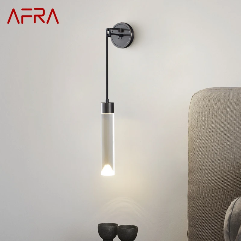 AFRA Contemporary Black Brass Wall Lamp LED 3 Colors Simply Creative Sconce Lighting for Home Bed Room Decor
AFRA Contemporary Black Brass Wall Lamp LED 3 Colors Simply Creative Sconce Lighting for Home Bed Room Decor