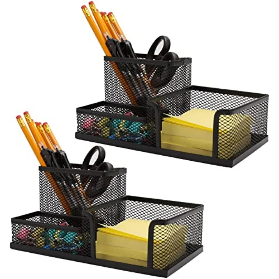 2 Pieces Mesh Pen Holder Desk Organizers and Accessories for Desk 3 Compartments Black Pencil Holder for Office Supplies Gifts
2 Pieces Mesh Pen Holder Desk Organizers and Accessories for Desk 3 Compartments Black Pencil Holder for Office Supplies Gifts