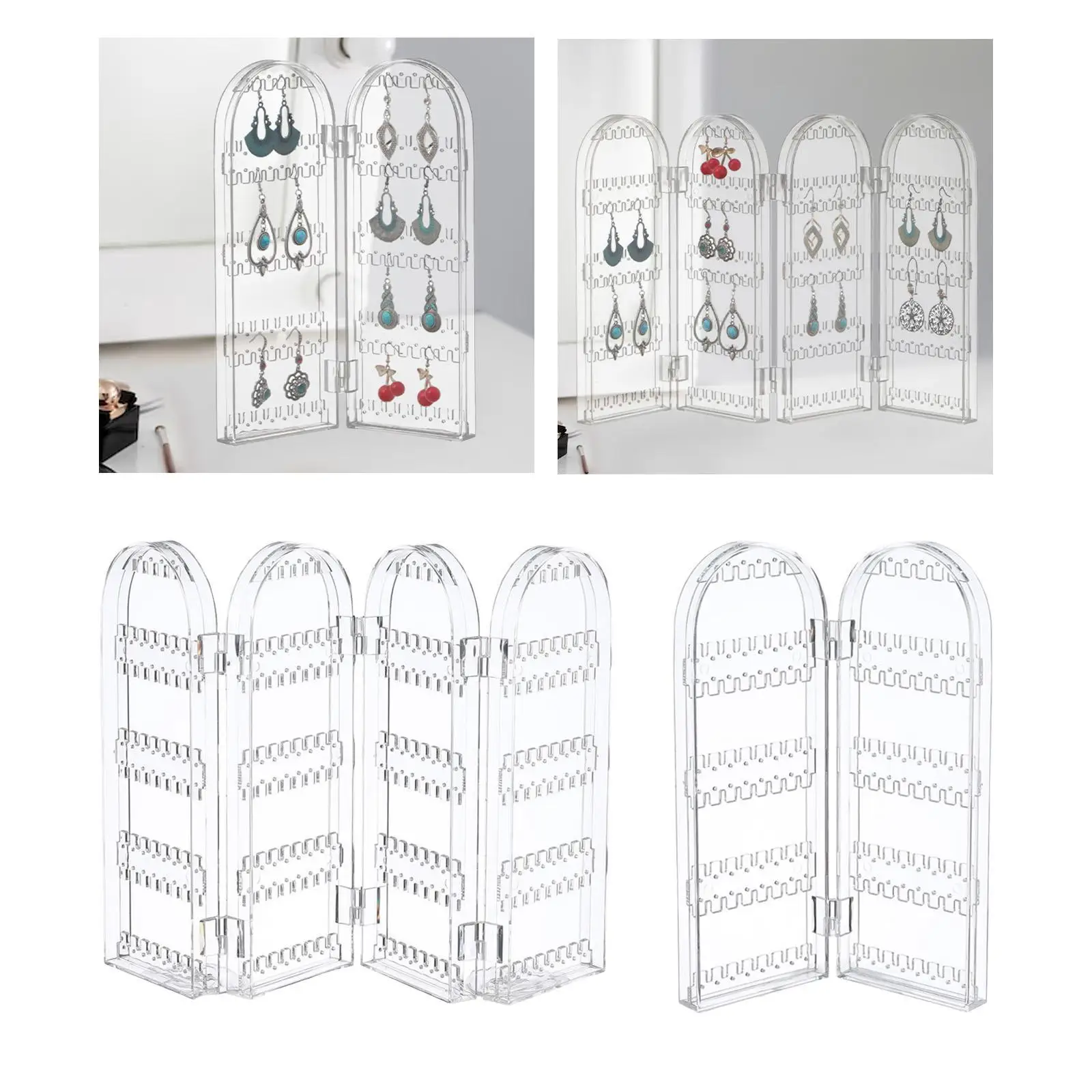 Folding Earring Organizer Necklaces Holder Tabletop Jewelry Holder Display Rack for Pendant Earrings Necklaces Shows Showcase 
Folding Earring Organizer Necklaces Holder Tabletop Jewelry Holder Display Rack for Pendant Earrings Necklaces Shows Showcase
