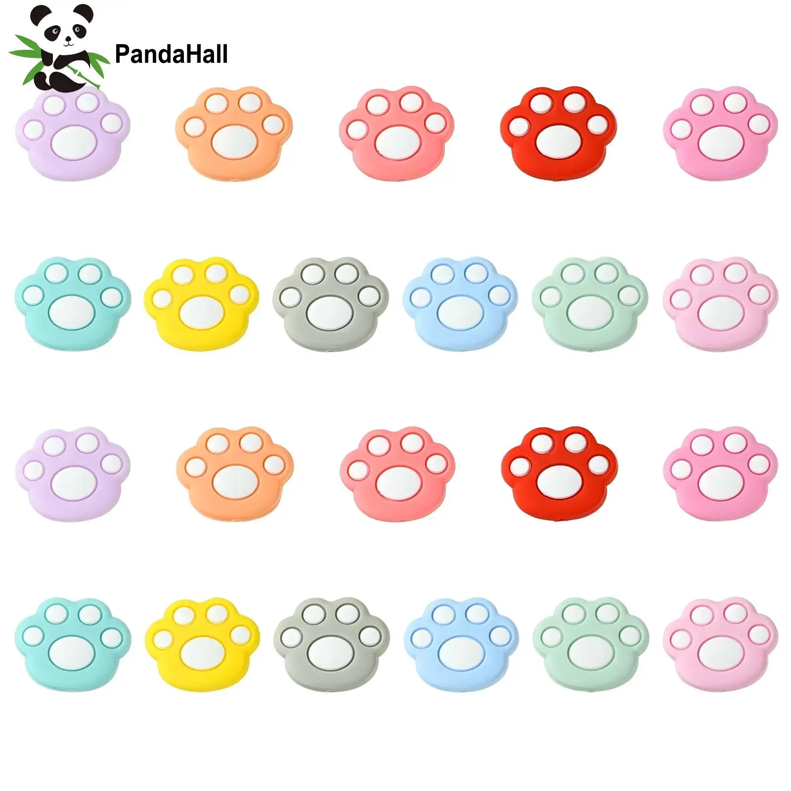 Pandahall 20Pcs Random Colorful Silicone Cat Dog Paw Beads Double Sided Animal Foot Print Beads for Jewelry Making Supplies
Pandahall 20Pcs Random Colorful Silicone Cat Dog Paw Beads Double Sided Animal Foot Print Beads for Jewelry Making Supplies