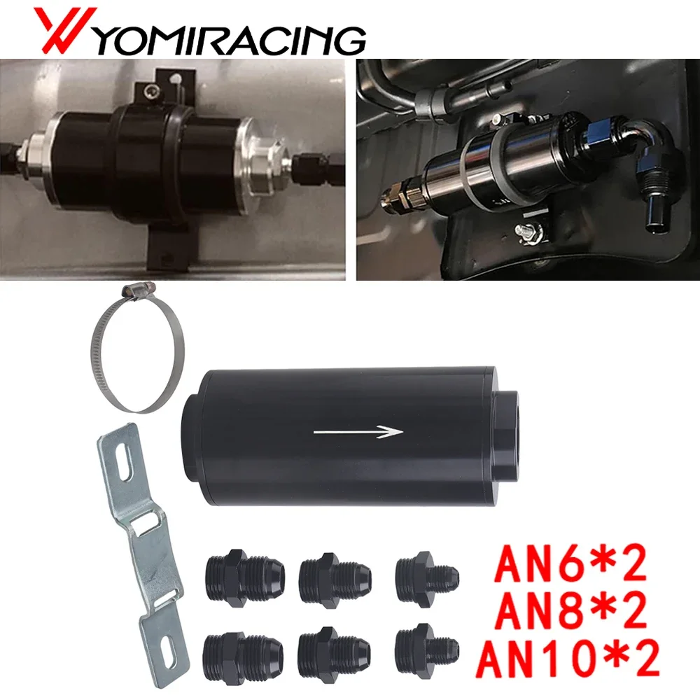 Auto Aluminum 44MM Fuel Filter E85 Stainless Steel Filter with 100 Microns Steel Element AN6 AN8 AN10 Adaptor Fittings
Auto Aluminum 44MM Fuel Filter E85 Stainless Steel Filter with 100 Microns Steel Element AN6 AN8 AN10 Adaptor Fittings