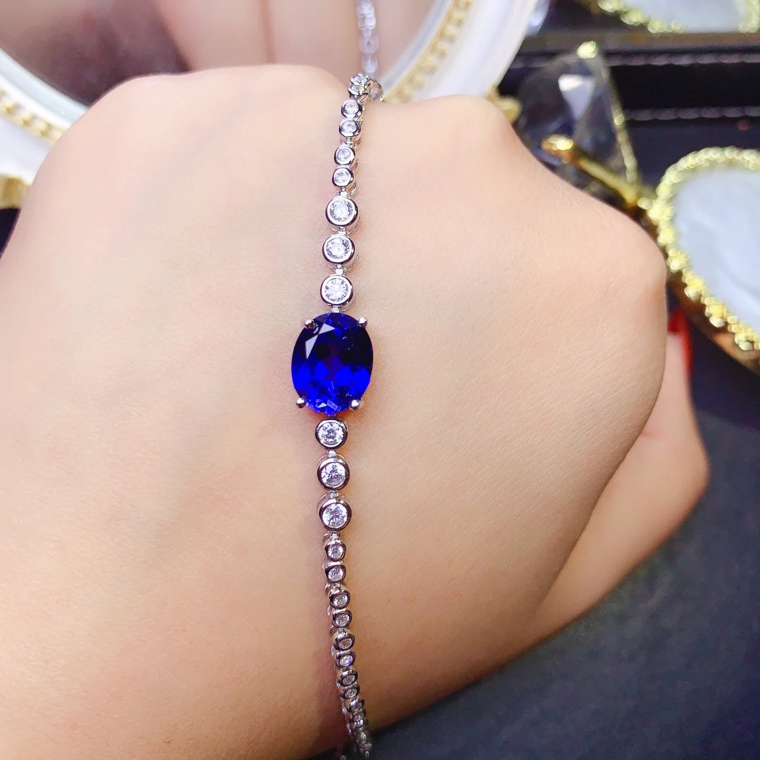 925 sterling silver set with pure natural sapphire bracelet Exquisite women's fashion exquisite jewelry wedding jewelry luxury
925 sterling silver set with pure natural sapphire bracelet Exquisite women's fashion exquisite jewelry wedding jewelry luxury