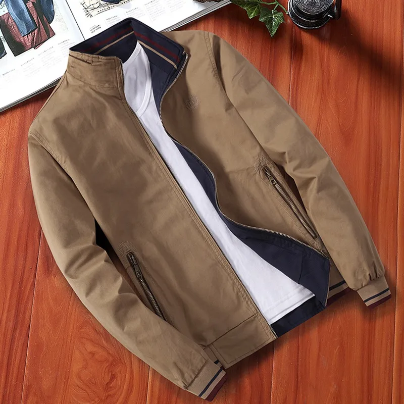 Men's Windbreaker Cotton Zipper Jackets Men Baseball Pilot Bomber Jacket Casual Slim Fit Solid Double-sided Wear Coat Autumn
Men's Windbreaker Cotton Zipper Jackets Men Baseball Pilot Bomber Jacket Casual Slim Fit Solid Double-sided Wear Coat Autumn