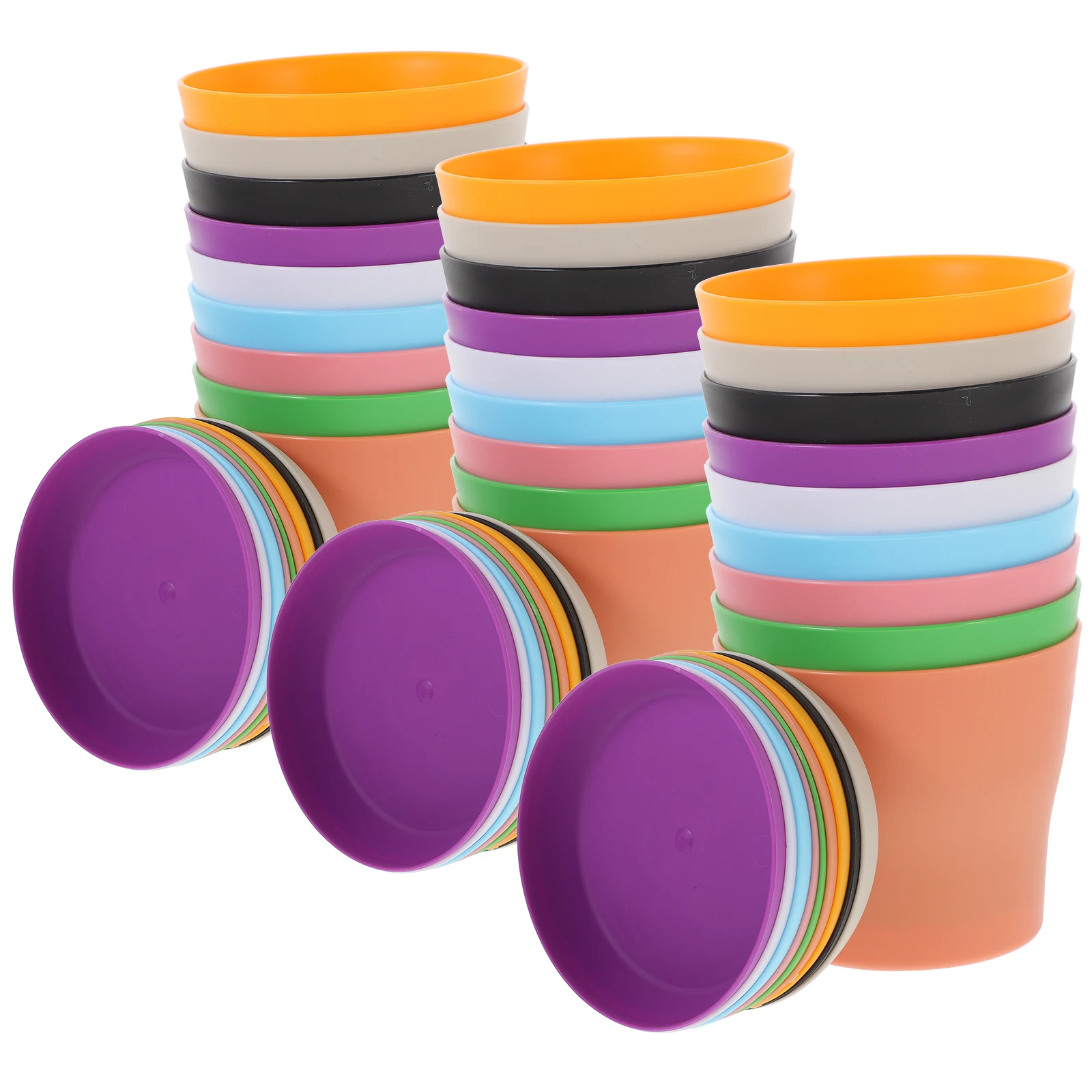 27pcs Colorful Plastic Flower Pots Small Planters with Tray for Balcony Garden Indoor Decor Planter Set Horticulture
27pcs Colorful Plastic Flower Pots Small Planters with Tray for Balcony Garden Indoor Decor Planter Set Horticulture