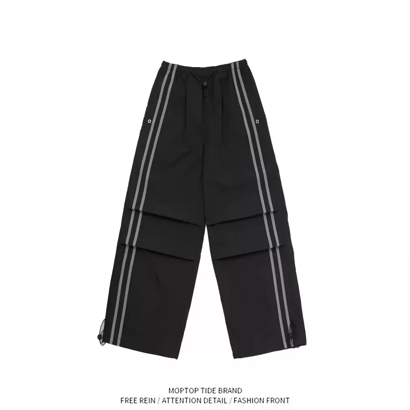 Mr. WH Casual Sports Wide Leg Workwear Pants Men Women Stripe Splicing American Loose Drawstring Long Trousers Trendy
Mr. WH Casual Sports Wide Leg Workwear Pants Men Women Stripe Splicing American Loose Drawstring Long Trousers Trendy