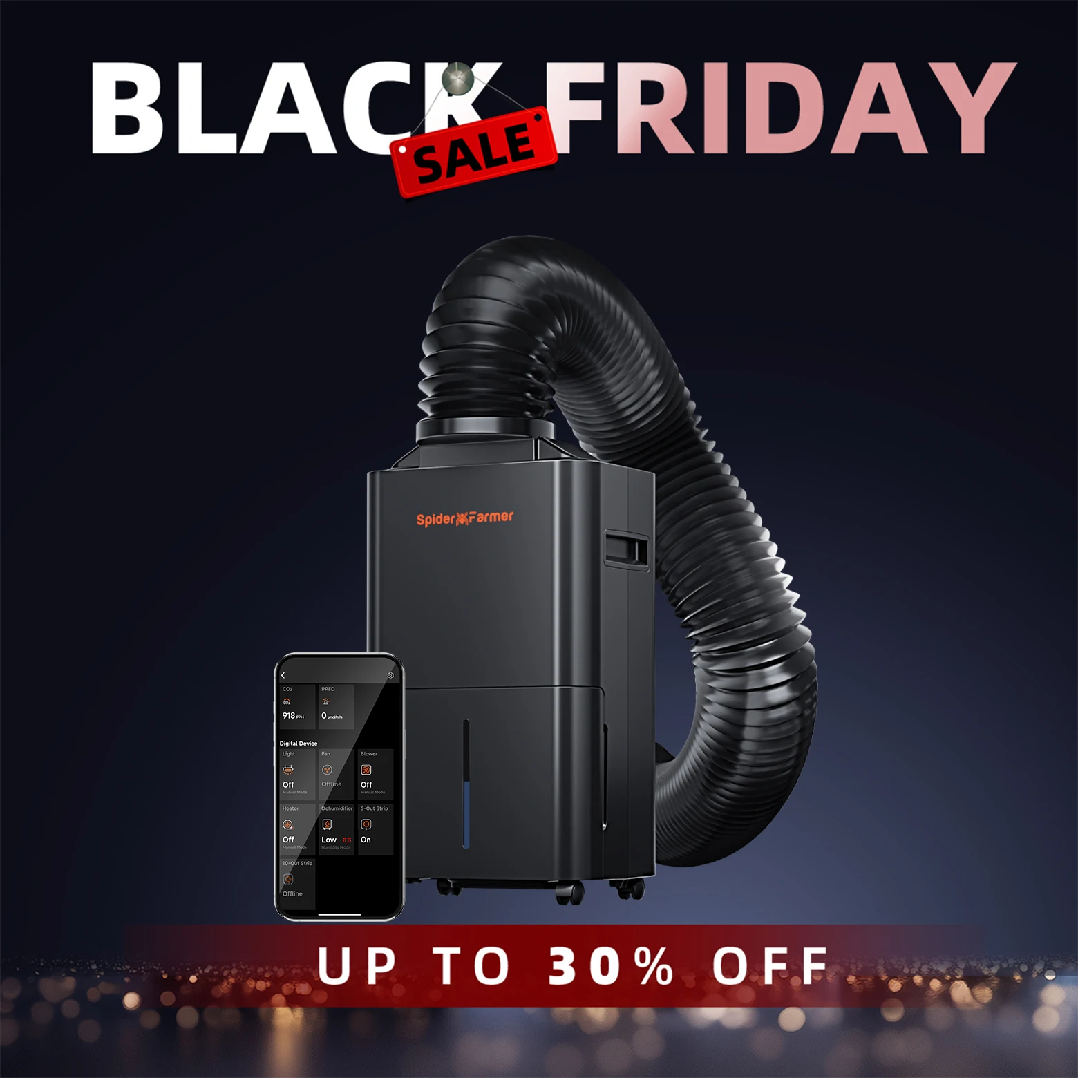 2025 New Spider Farmer 32 Pint Dehumidifier – Smart Control with RJ12 Cable
2025 New Spider Farmer 32 Pint Dehumidifier – Smart Control with RJ12 Cable