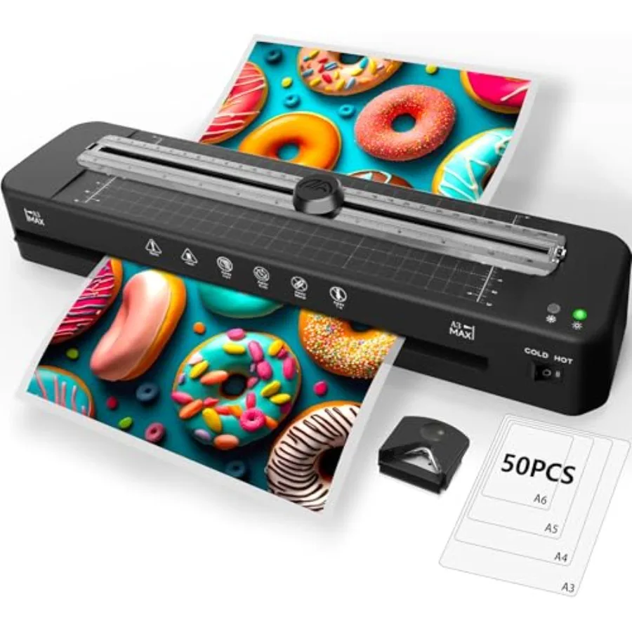 13 Inch Laminator Machine - 11x17 Laminator with 50 Sheets Cold and Thermal Built-in Paper Cutter and Corner Rounder A3 Laminat
13 Inch Laminator Machine - 11x17 Laminator with 50 Sheets Cold and Thermal Built-in Paper Cutter and Corner Rounder A3 Laminat