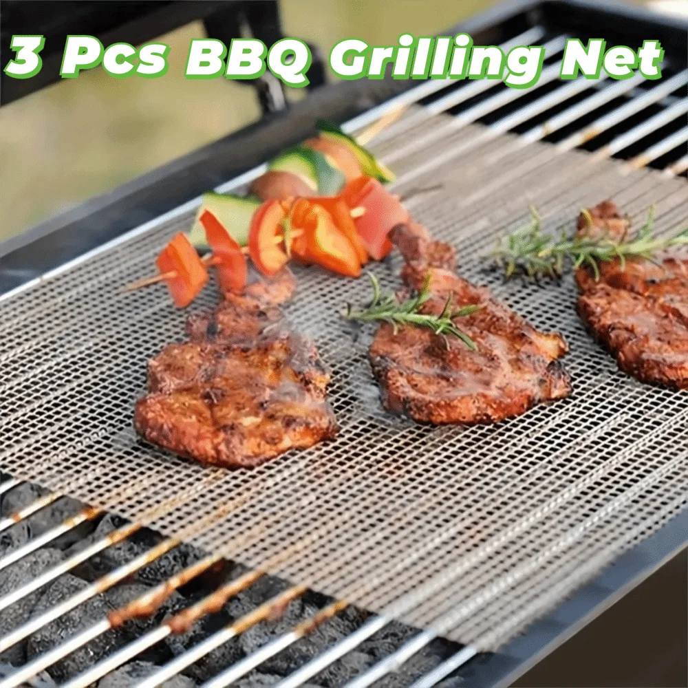 3PCS Easy To Clean Mesh BBQ Grilling Net Non-Stick Heat Resistant Grilling Grid Mat Reusable Cuttable Barbecue Pad Camping
3PCS Easy To Clean Mesh BBQ Grilling Net Non-Stick Heat Resistant Grilling Grid Mat Reusable Cuttable Barbecue Pad Camping