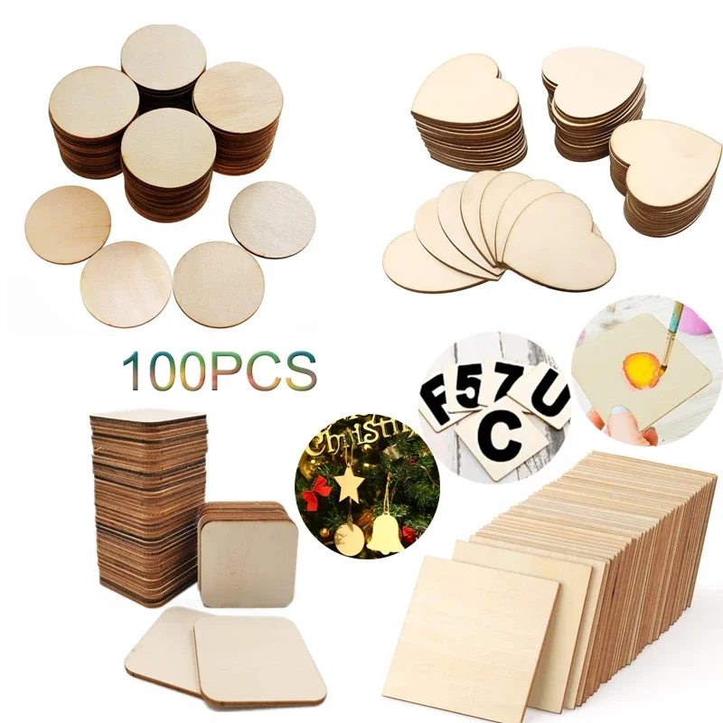 Unfinished Wooden Square/Round/Heart Shaped for Crafts 100 Pcs 3cm/5cm/8cm/10cm Blank Wood for Wedding Ornaments Christmas Party
Unfinished Wooden Square/Round/Heart Shaped for Crafts 100 Pcs 3cm/5cm/8cm/10cm Blank Wood for Wedding Ornaments Christmas Party