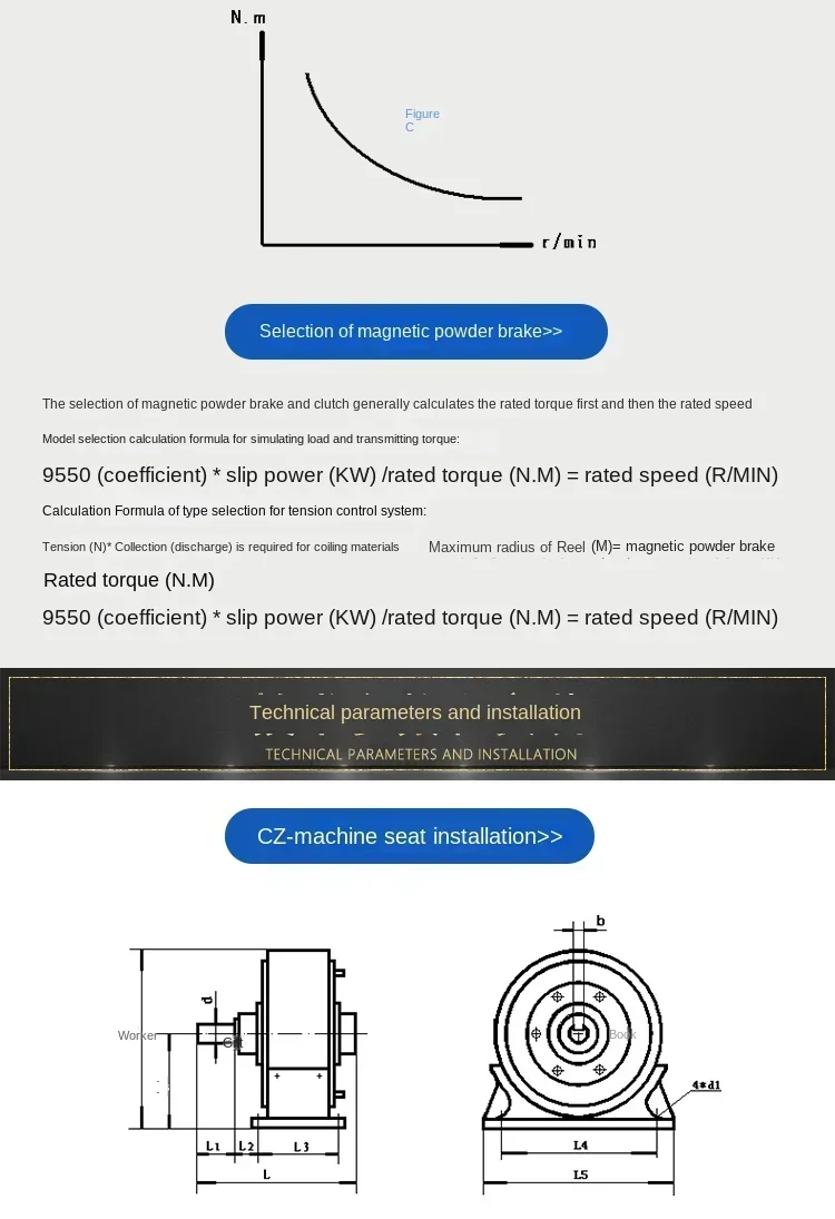 Durable and sturdy CZ magnetic powder brake electromagnetic brake clutch tension control brake loading damper
Durable and sturdy CZ magnetic powder brake electromagnetic brake clutch tension control brake loading damper