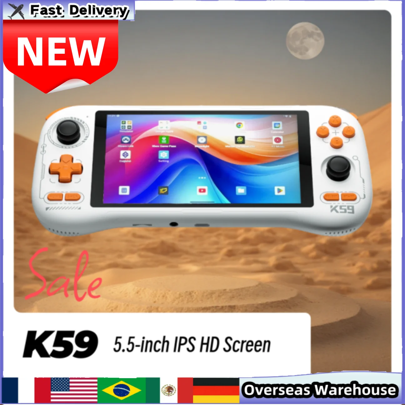 Портативная игровая консоль K59 на Android 14, 5,5-дюймовый IPS HD-экран, плавный игровой процесс, ретро-плеер, подарок для детей
Портативная игровая консоль K59 на Android 14, 5,5-дюймовый IPS HD-экран, плавный игровой процесс, ретро-плеер, подарок для детей