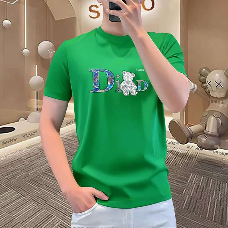 Men's Summer Crew Neck T-Shirt Short Sleeve Luxury Heavy Weight Fashion Trendy Letter Bear Print Casual Daily Wear Top Clothing
Men's Summer Crew Neck T-Shirt Short Sleeve Luxury Heavy Weight Fashion Trendy Letter Bear Print Casual Daily Wear Top Clothing