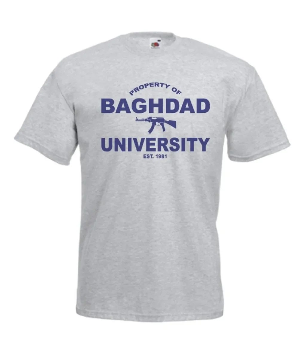 Багдадский университет, забавная армейская новая мужская футболка 2019, модная крутая одежда с короткими рукавами и принтом, однотонные футболки на заказ, дешевые
Багдадский университет, забавная армейская новая мужская футболка 2019, модная крутая одежда с короткими рукавами и принтом, однотонные футболки на заказ, дешевые