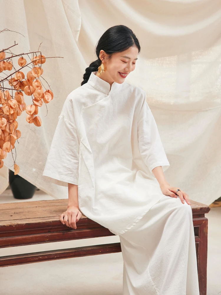 Женская этническая блузка TAORAN в новом китайском стиле, дышащая, из смесового льна, свободного кроя, с открытыми плечами
Женская этническая блузка TAORAN в новом китайском стиле, дышащая, из смесового льна, свободного кроя, с открытыми плечами