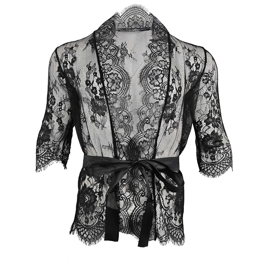 Lace Sheer Pajamas Erotic Lingerie 3/4 Sleeve High Stretch Night Sleep Regular Length Spring Summer Autumn Winter
Lace Sheer Pajamas Erotic Lingerie 3/4 Sleeve High Stretch Night Sleep Regular Length Spring Summer Autumn Winter