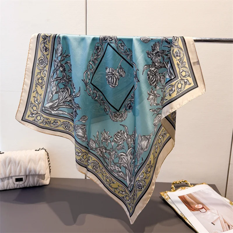 New Ink-dyed Flowers Printed Square Scarf Soft Satin Thin Breathable Decorative Neck Scarves Windproof Headscarf For Women
New Ink-dyed Flowers Printed Square Scarf Soft Satin Thin Breathable Decorative Neck Scarves Windproof Headscarf For Women