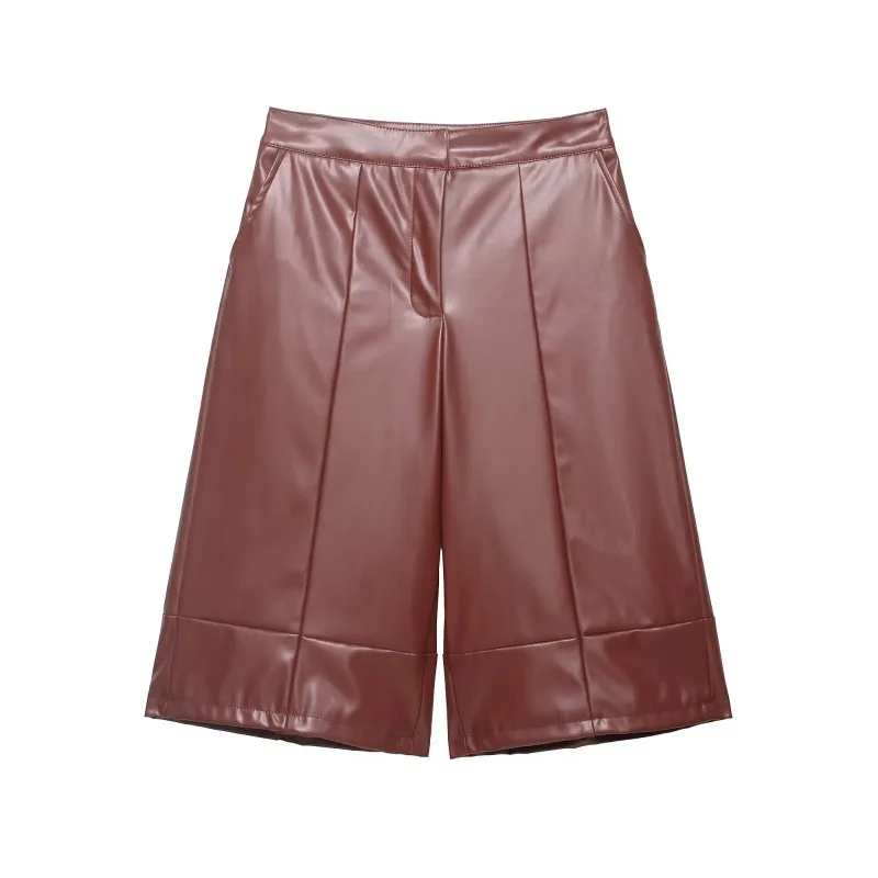 ZHIO Women Fashion PU Brown Solid Front Zipper Shorts Vintage Mid Waist Female Chic Lady Shorts
ZHIO Women Fashion PU Brown Solid Front Zipper Shorts Vintage Mid Waist Female Chic Lady Shorts