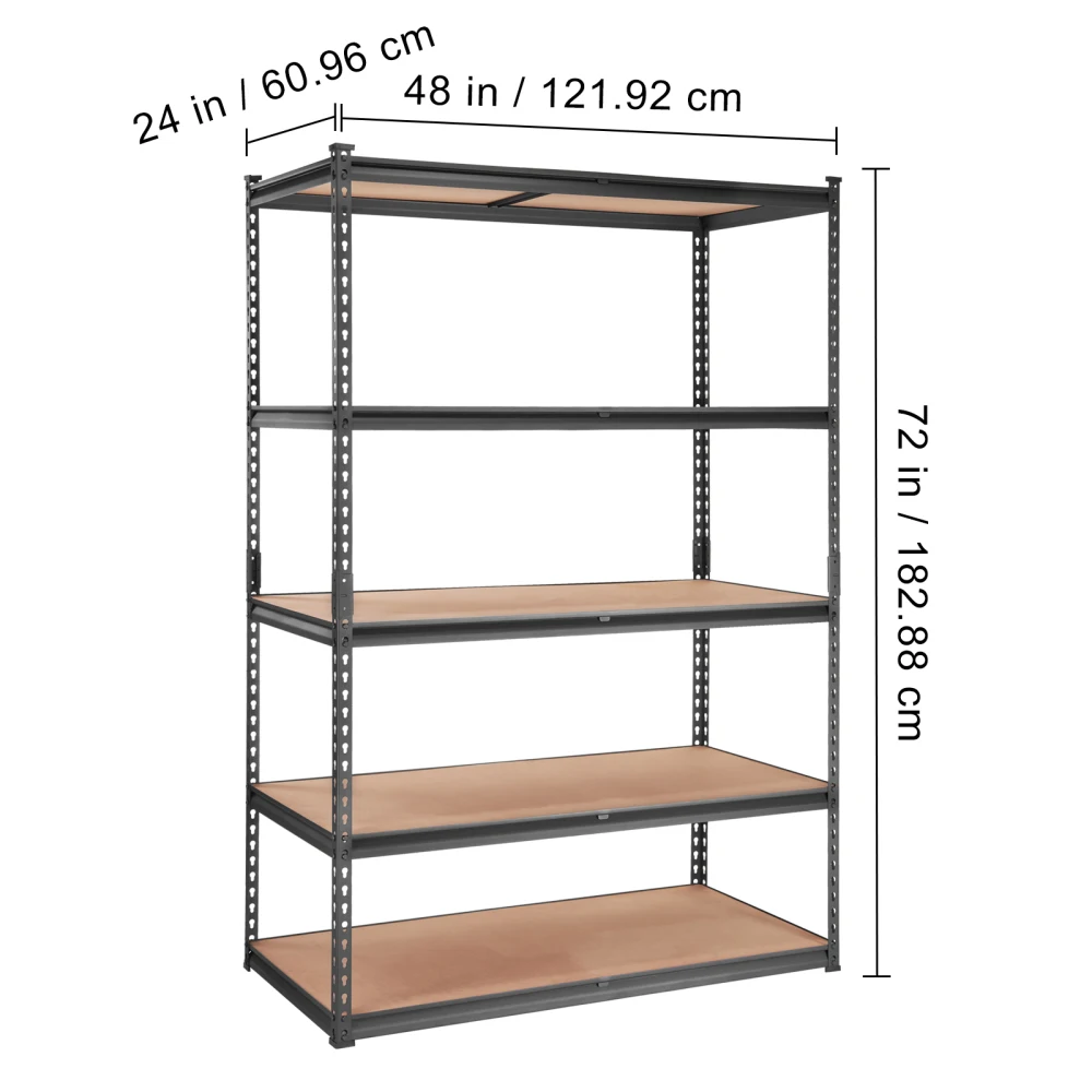 5-Tier Adjustable Heavy Duty Metal Storage Shelving 2000 lbs 48"x24"x72" Black Rack for Garage Kitchen Pantry Basement
5-Tier Adjustable Heavy Duty Metal Storage Shelving 2000 lbs 48"x24"x72" Black Rack for Garage Kitchen Pantry Basement