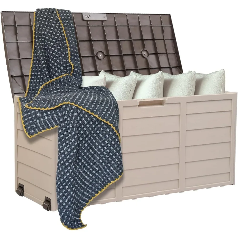 75Gallon Outdoor Storage Box, Patio Deck Box Furniture with Lockable Design, Plastic Storage Containers with Lid for Garden
75Gallon Outdoor Storage Box, Patio Deck Box Furniture with Lockable Design, Plastic Storage Containers with Lid for Garden
