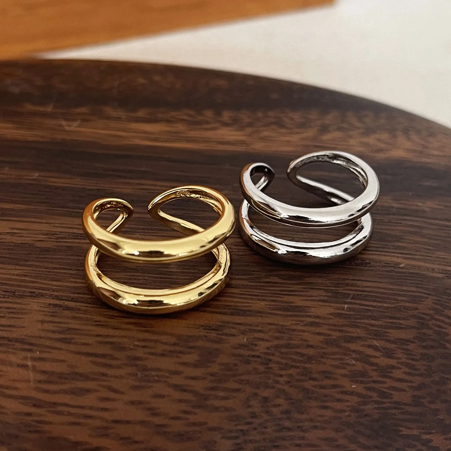 925 Sterling Silver Rings For Women Men Fine Jewelry Finger Adjustable Open Double Layers Gold Ring For Party Birthday Gift
925 Sterling Silver Rings For Women Men Fine Jewelry Finger Adjustable Open Double Layers Gold Ring For Party Birthday Gift