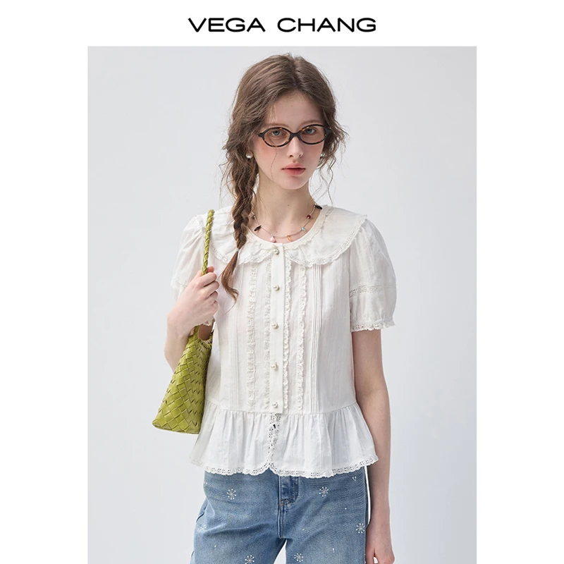 Новая летняя женская хлопковая рубашка Vega Chan с текстурой, кружевными вставками и воротником-стойкой
Новая летняя женская хлопковая рубашка Vega Chan с текстурой, кружевными вставками и воротником-стойкой