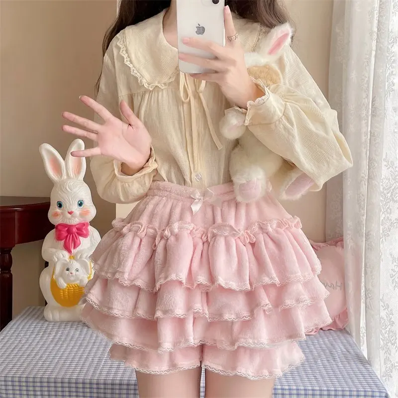 Japanese Lolita Kawaii Short Pants Women Bow Pleated Sweet Shorts Female Korean Fashion Elegant Casual Y2k Cute Shorts 2024
Japanese Lolita Kawaii Short Pants Women Bow Pleated Sweet Shorts Female Korean Fashion Elegant Casual Y2k Cute Shorts 2024