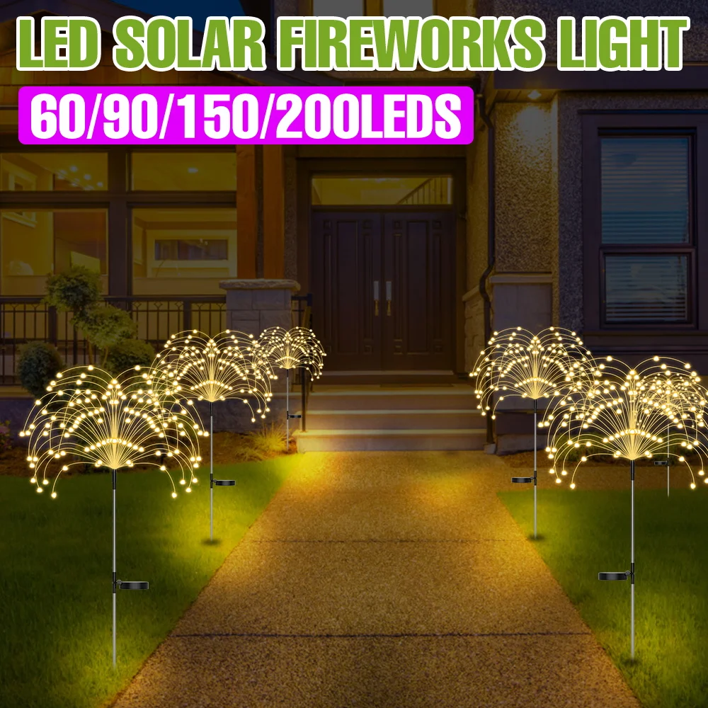 LED Solar Power Firework Light Garden Fairy Dandelion Lawn Decoration Lamps IP65 Waterproof Outdoor Decorative Lights Warm White
LED Solar Power Firework Light Garden Fairy Dandelion Lawn Decoration Lamps IP65 Waterproof Outdoor Decorative Lights Warm White