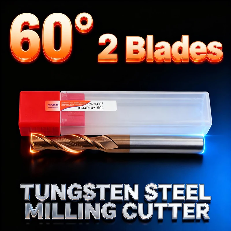 HRC60 2 Flutes Solid Carbide End Mill Tungsten Steel CNC Milling Cutter for Steel Stainless Steel Aluminum
HRC60 2 Flutes Solid Carbide End Mill Tungsten Steel CNC Milling Cutter for Steel Stainless Steel Aluminum