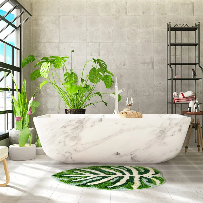 Green Leaf Mat Anti-Slip Palm Shaped Bathroom Mat Monstera Cute Bath Mat Super Absorbent Bath Mat Bathroom Rug,B Durable
Green Leaf Mat Anti-Slip Palm Shaped Bathroom Mat Monstera Cute Bath Mat Super Absorbent Bath Mat Bathroom Rug,B Durable