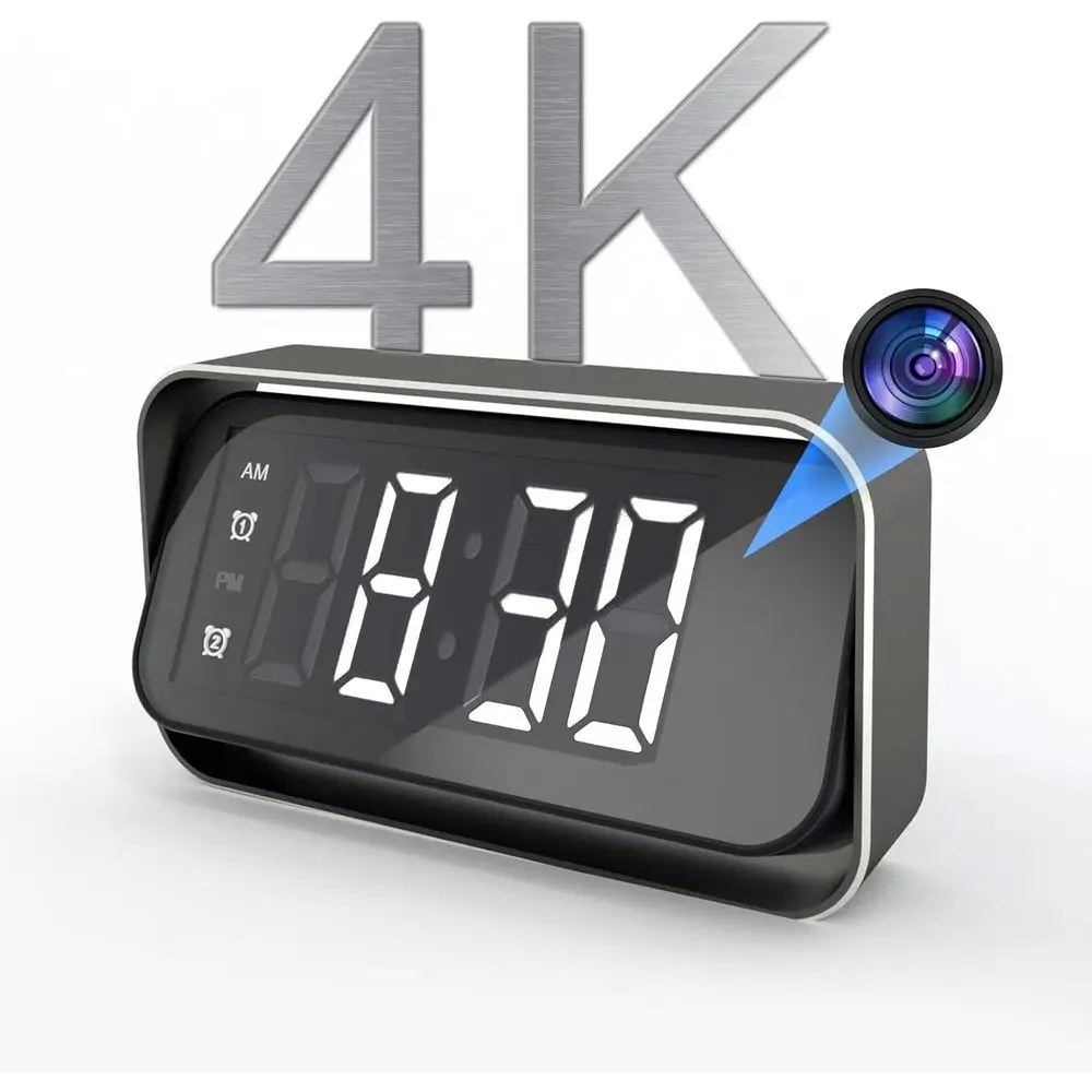 4K Ultra HD Mini Nanny Cam with Alarm Clock, Night Vision, Motion Alerts, Mobile App Control, Supports 2.4G & 5G Wi-Fi
4K Ultra HD Mini Nanny Cam with Alarm Clock, Night Vision, Motion Alerts, Mobile App Control, Supports 2.4G & 5G Wi-Fi