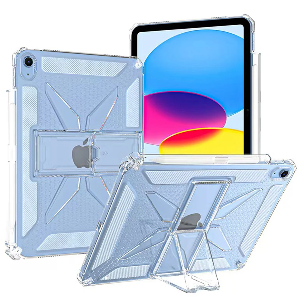 For iPad (2025) / 10.9 (2022) Clear Case Kickstand Shockproof TPU + PC Tablet Cover with Pen Slot
For iPad (2025) / 10.9 (2022) Clear Case Kickstand Shockproof TPU + PC Tablet Cover with Pen Slot