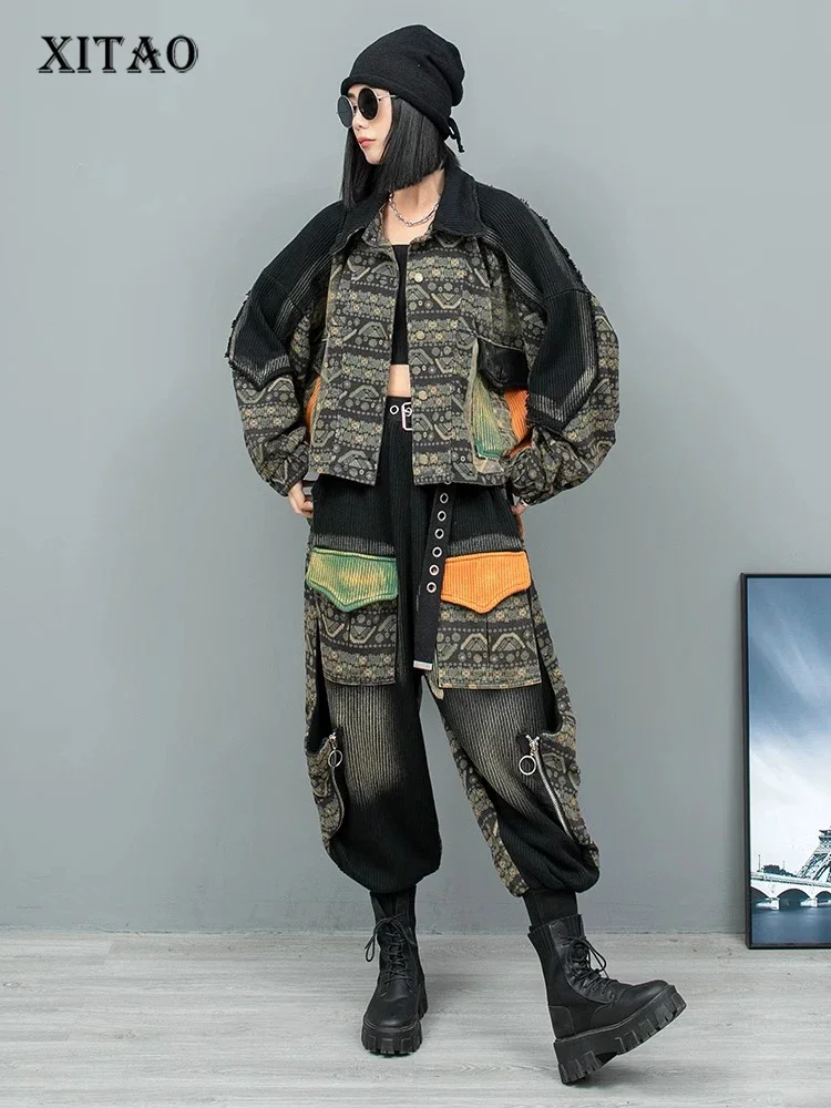XITAO Contrast Color Patchwork Pocket Pant Sets Turn-down Collar Single Breasted Tops Elastic Waist Pants 2024 Autumn LJ1034
XITAO Contrast Color Patchwork Pocket Pant Sets Turn-down Collar Single Breasted Tops Elastic Waist Pants 2024 Autumn LJ1034