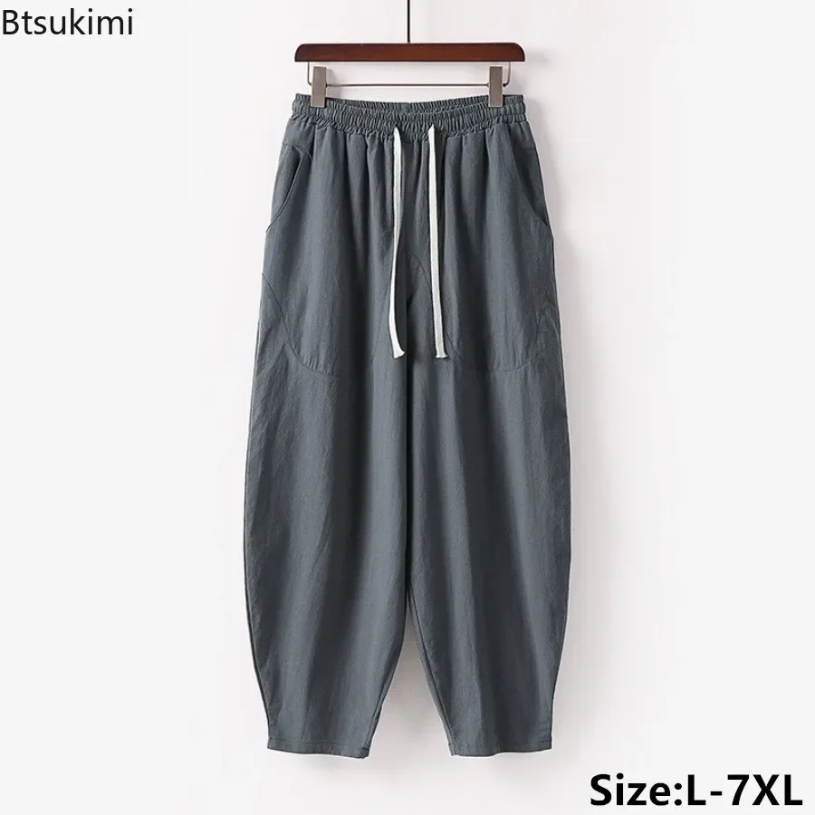 Men's Summer Solid Cotton Linen Pants Baggy Casual Ankle-length Pants Chinese Style Retro Drawstring Harem Pants Male Sweatpants
Men's Summer Solid Cotton Linen Pants Baggy Casual Ankle-length Pants Chinese Style Retro Drawstring Harem Pants Male Sweatpants