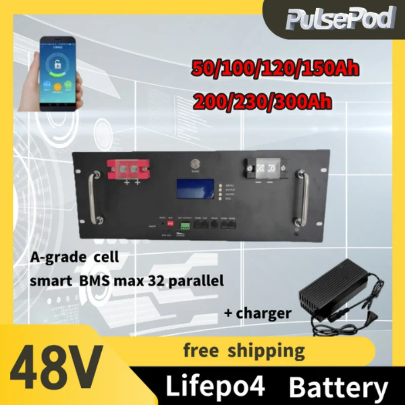 48V LiFePO4 100AH 200AH Battery Pack 51.2V 10KW Lithium Solar Battery 6000 Cycle With 16S 200A BMS Max 32 parallel For Inverter
48V LiFePO4 100AH 200AH Battery Pack 51.2V 10KW Lithium Solar Battery 6000 Cycle With 16S 200A BMS Max 32 parallel For Inverter