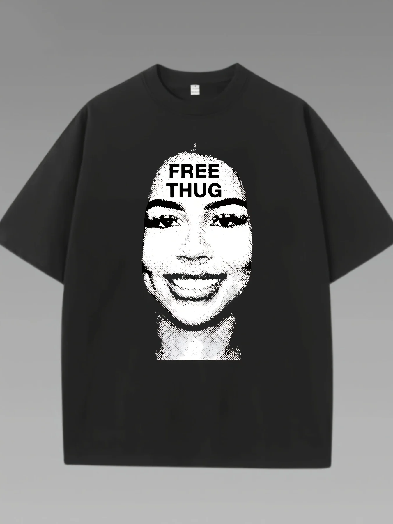 FREE THUG English characters and ladies' head patterns printed women's T-shirts daily summer women's T-shirts
FREE THUG English characters and ladies' head patterns printed women's T-shirts daily summer women's T-shirts