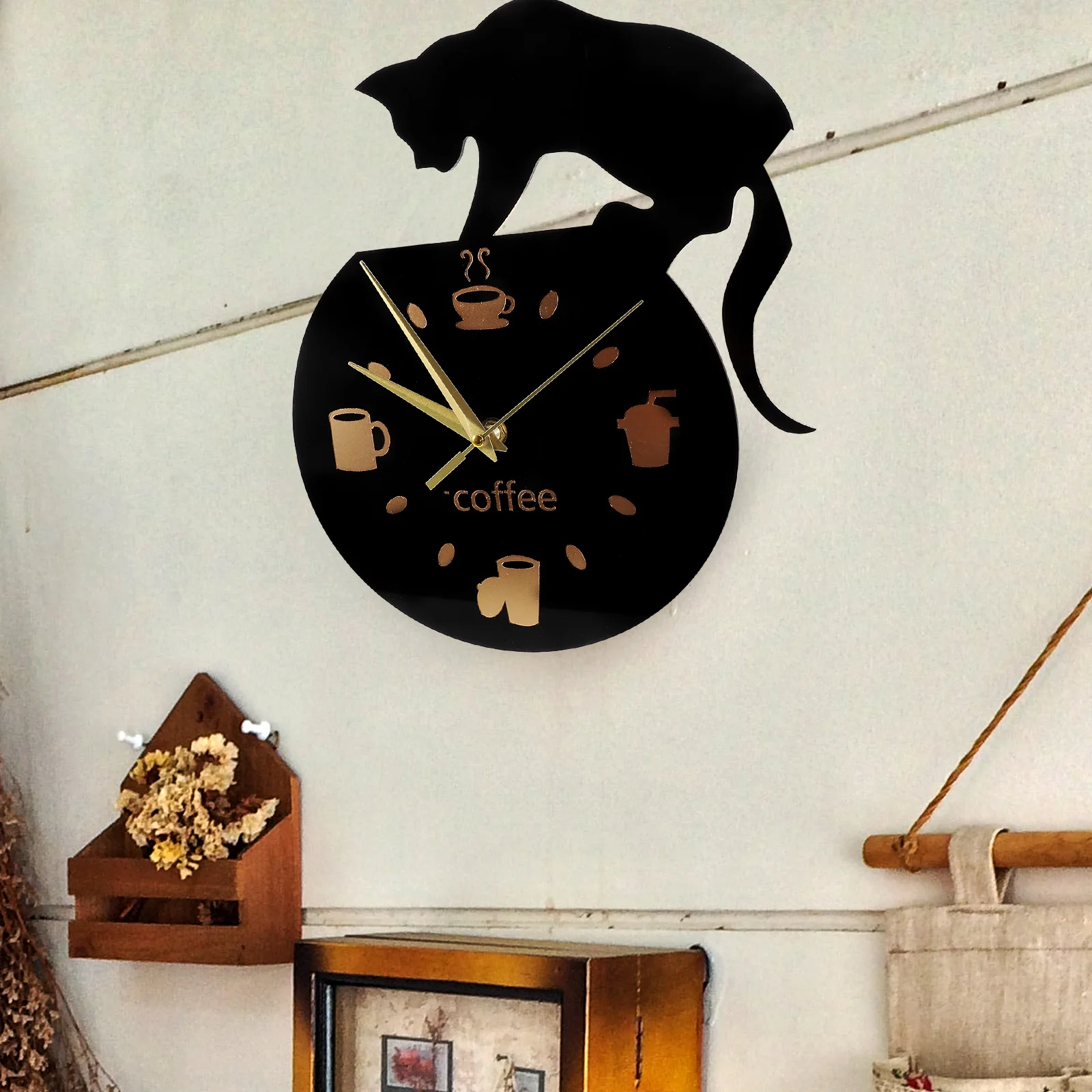 Creative Wall Clock Climbing Cat Coffee Pattern Cartoon Kitten Quiet Waterproof Bedroom Living Room Kitchen Home Decor
Creative Wall Clock Climbing Cat Coffee Pattern Cartoon Kitten Quiet Waterproof Bedroom Living Room Kitchen Home Decor