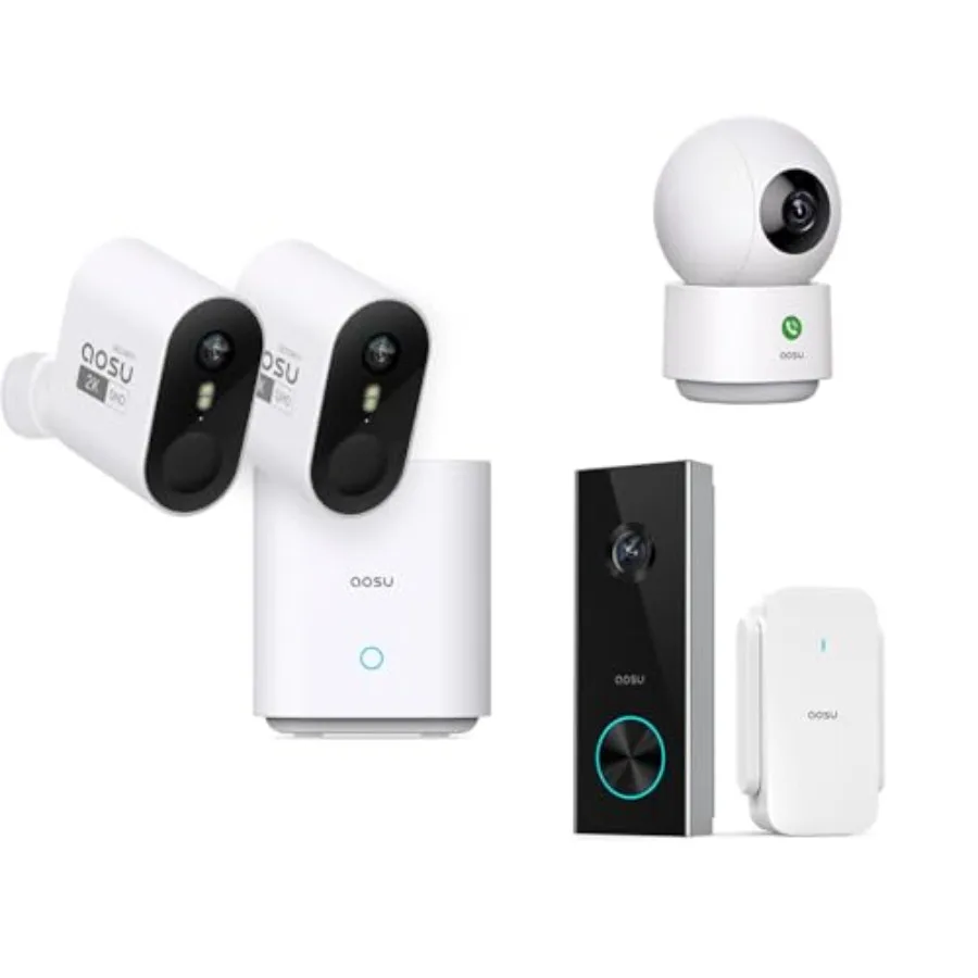 2K WirelessCam Pro System for home security: aluminum body, matte black finish, ultra-clear 2K resolution with night vision and
2K WirelessCam Pro System for home security: aluminum body, matte black finish, ultra-clear 2K resolution with night vision and