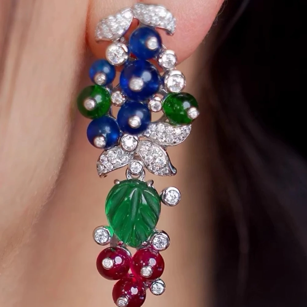 KQDANCE High Craft New Luxury 925 Silver With Carving Green Gemstone Leaf Drop Earrings Colorful Blue Red Fruit Style Jewelry
KQDANCE High Craft New Luxury 925 Silver With Carving Green Gemstone Leaf Drop Earrings Colorful Blue Red Fruit Style Jewelry