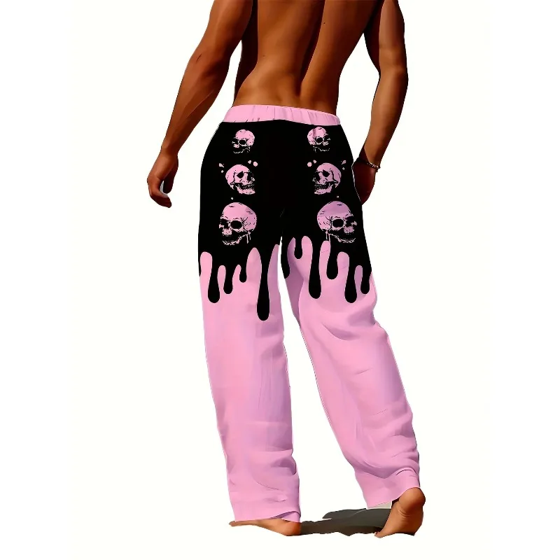 Skeleton Print Color Block Casual Pants - Comfortable Loose Home Sleep Pants with Pockets
Skeleton Print Color Block Casual Pants - Comfortable Loose Home Sleep Pants with Pockets