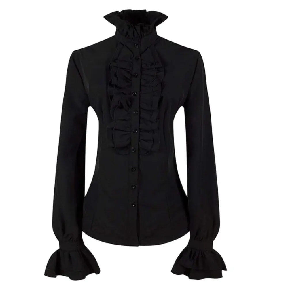 Ruffles Long Sleeve Frill Solid Color OL Office Shirt Frilly Cuffs High Neck Blouse Autumn Tops Fashion Victorian Womens Tops
Ruffles Long Sleeve Frill Solid Color OL Office Shirt Frilly Cuffs High Neck Blouse Autumn Tops Fashion Victorian Womens Tops