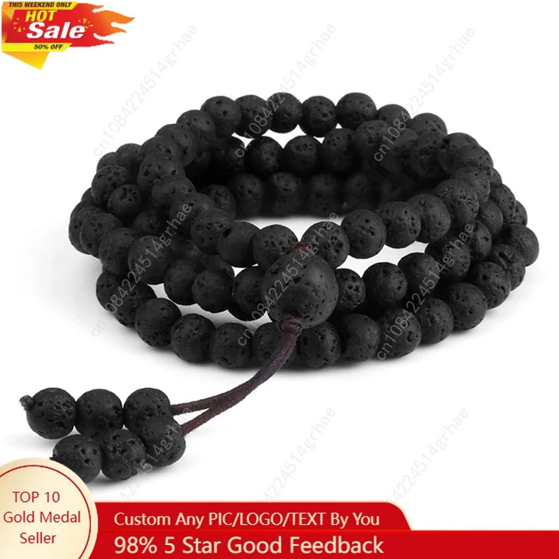 6mm Black Natural Lava Stone Bracelet Meditation Prayer Yoga 108 Mala Beads Necklace for Women Men Charm Bracelets Jewelry Gift
6mm Black Natural Lava Stone Bracelet Meditation Prayer Yoga 108 Mala Beads Necklace for Women Men Charm Bracelets Jewelry Gift
