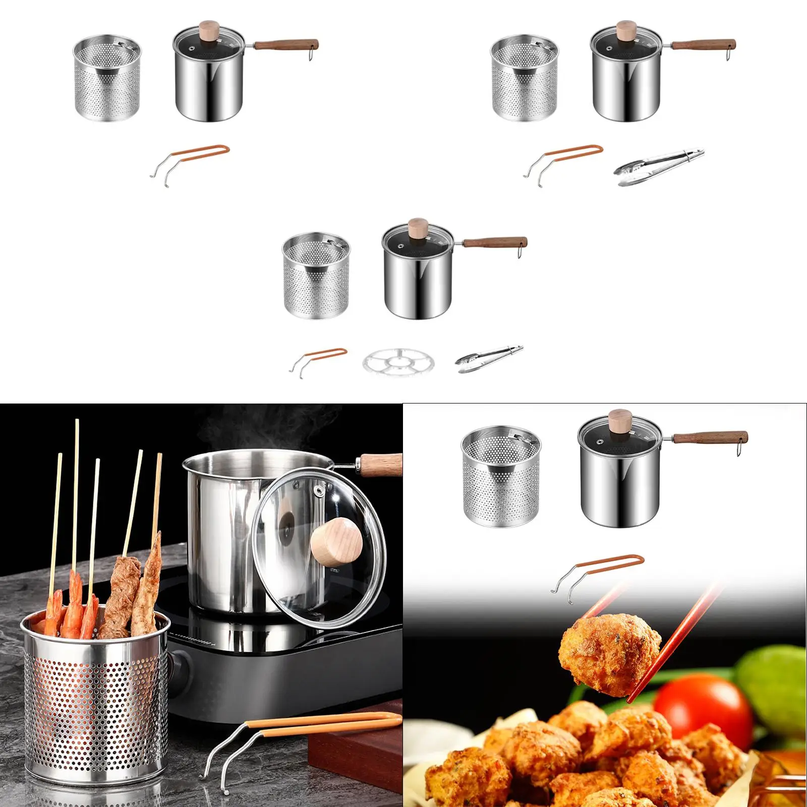 Frying Pot Oil Fryer Cooking Pot Multipurpose 304 Stainless Steel Home Mini Pot Milk Pan Wooden Handle Portable Deep Fryer Pot
Frying Pot Oil Fryer Cooking Pot Multipurpose 304 Stainless Steel Home Mini Pot Milk Pan Wooden Handle Portable Deep Fryer Pot