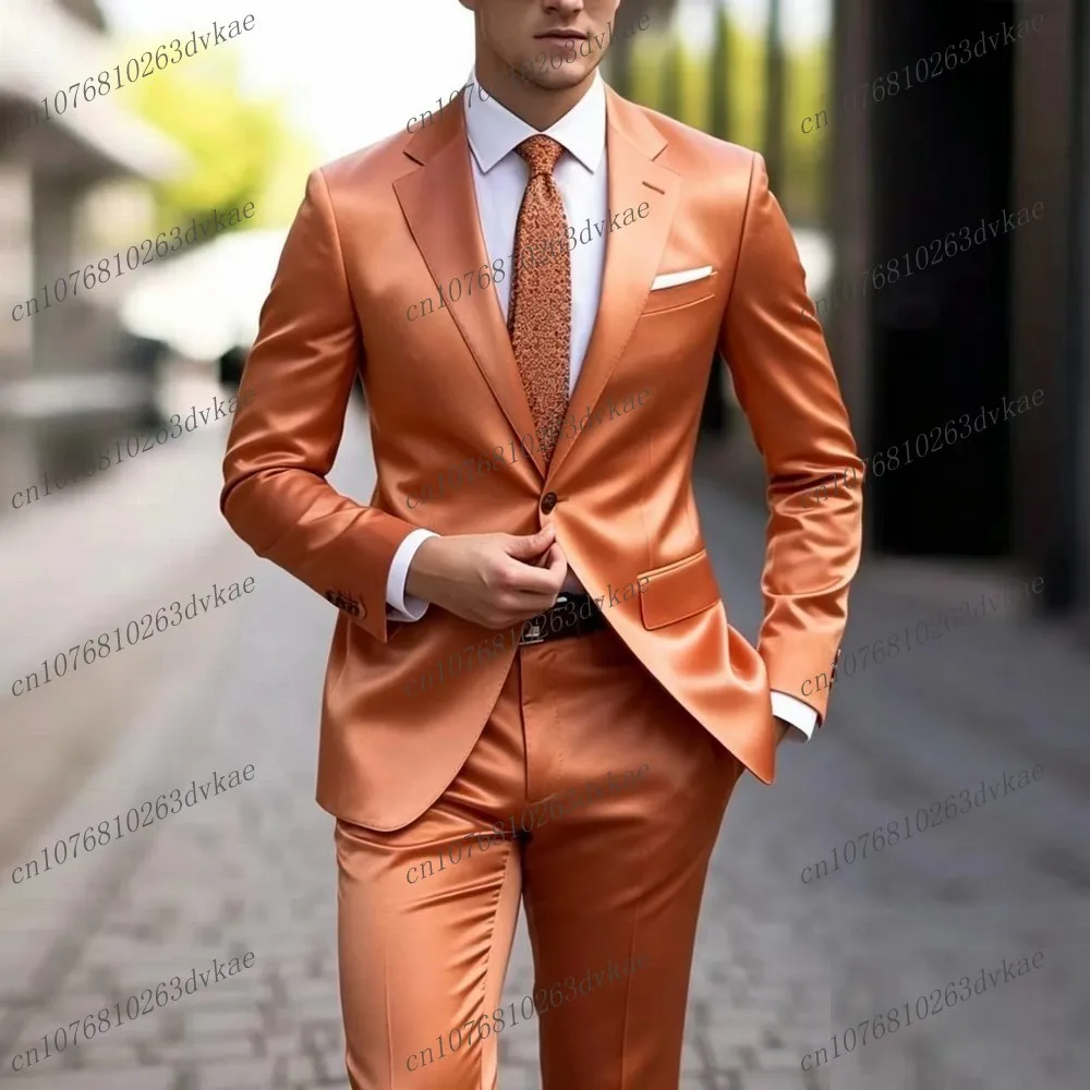 Light Orange Acetate Satin Men Suit Party Prom Special Business Groom Groomsman Wedding Male Tuxedos 2 Piece Set Blazer Pants
Light Orange Acetate Satin Men Suit Party Prom Special Business Groom Groomsman Wedding Male Tuxedos 2 Piece Set Blazer Pants