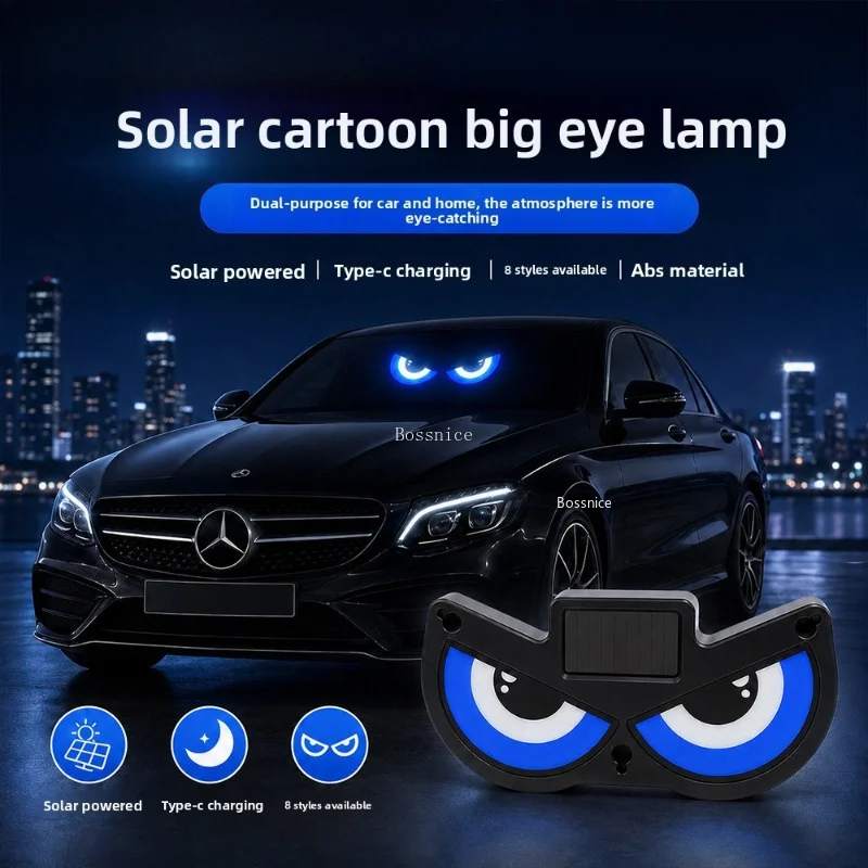 1Pc Cartoon Big Eyes Solar LED Car Window Light, Dynamic Animated Expression Warning Lamp Wireless Suction Cup Mount
1Pc Cartoon Big Eyes Solar LED Car Window Light, Dynamic Animated Expression Warning Lamp Wireless Suction Cup Mount