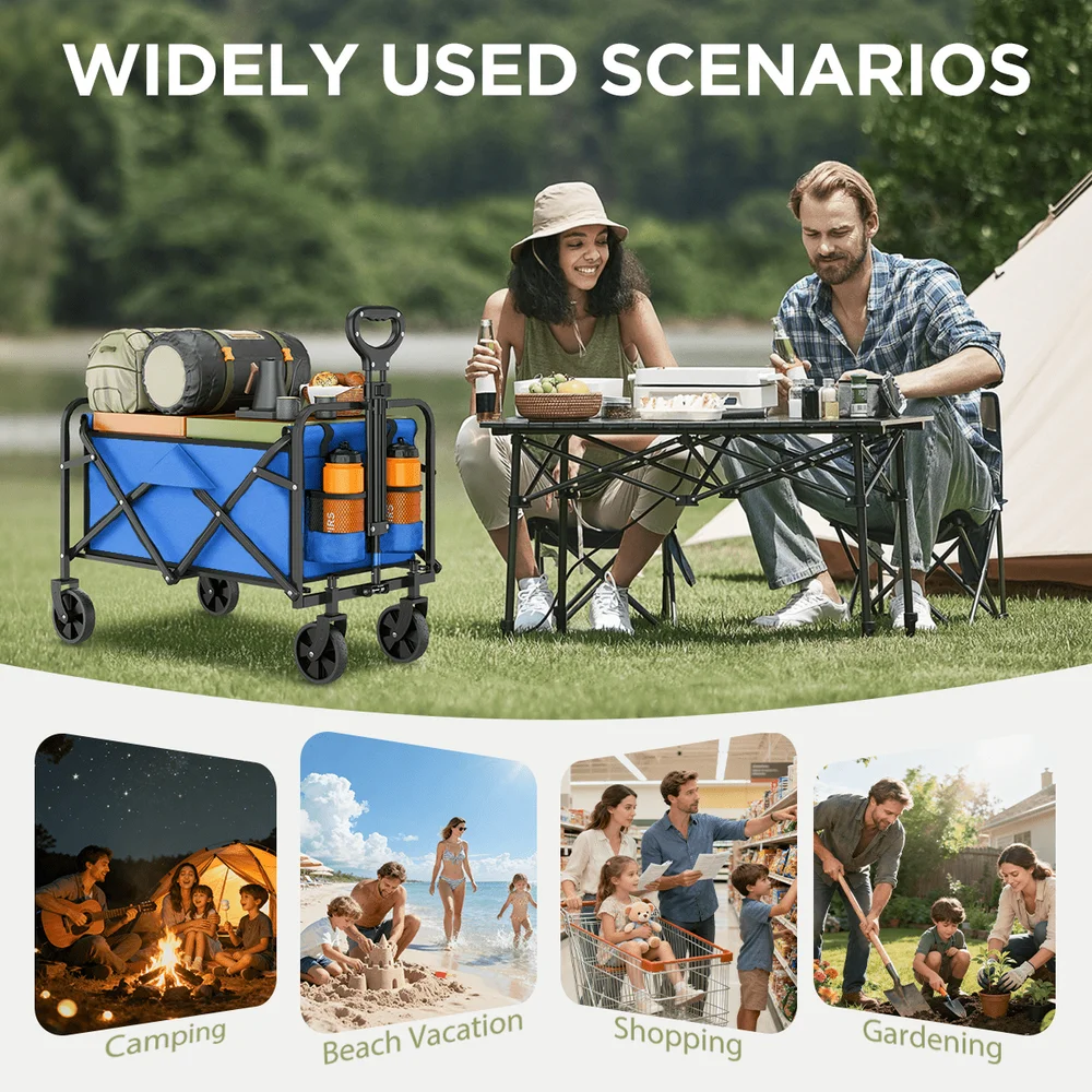 Collapsible Wagon Cart Foldable Beach Wagon With AllTerrain Wheels 380 LBS Heavy Duty Grocery Cart For Shopping, Beach, Camping
Collapsible Wagon Cart Foldable Beach Wagon With AllTerrain Wheels 380 LBS Heavy Duty Grocery Cart For Shopping, Beach, Camping