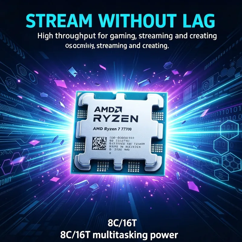R7 7700 AMD Assembly Desktop CPU 8 Core 16 Thread 3.8GHz 32MB L3 Cache AM5 For PC Hardware Upgrade
R7 7700 AMD Assembly Desktop CPU 8 Core 16 Thread 3.8GHz 32MB L3 Cache AM5 For PC Hardware Upgrade