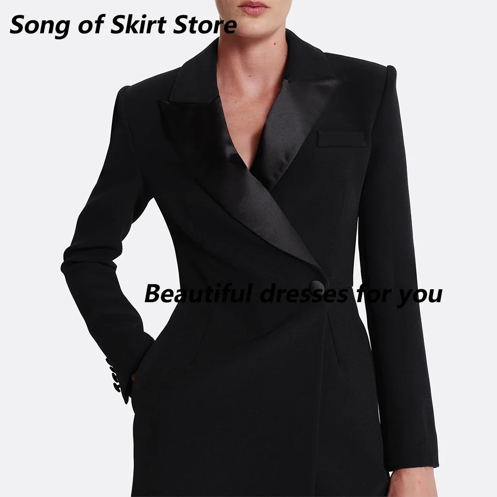 Black Suit Jumpsuit Short Prom Dress Customized V-Neck Long Sleeves Straight Mini Formal Party Dresses Cocktail Prom Gown
Black Suit Jumpsuit Short Prom Dress Customized V-Neck Long Sleeves Straight Mini Formal Party Dresses Cocktail Prom Gown