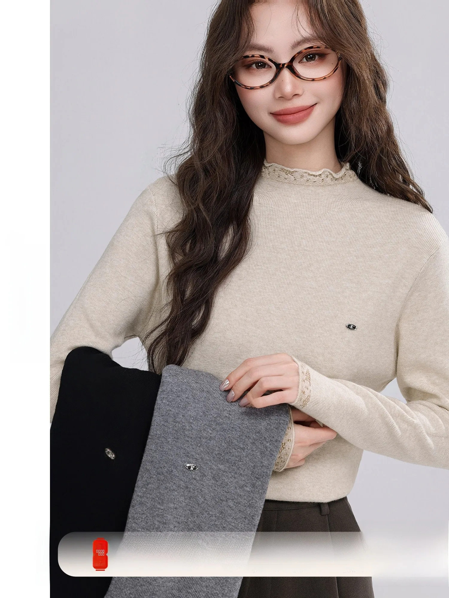 Retro Versatile Slim Fit f High Ne Lace Knitted Base irt Women's Winter New Sle Soft Cotton Polyester Warm Daily Wear
Retro Versatile Slim Fit f High Ne Lace Knitted Base irt Women's Winter New Sle Soft Cotton Polyester Warm Daily Wear