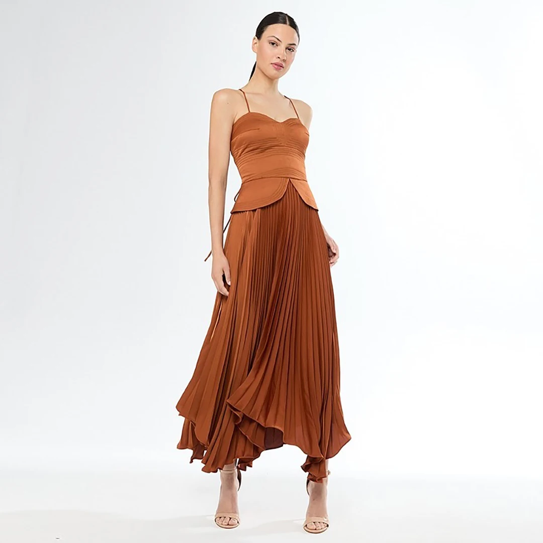 Fashionable Spaghetti Straps Evening Dresses Cross Backless Robes Pleated Party Dress Ankle Length vestidos de noche Custom Made
Fashionable Spaghetti Straps Evening Dresses Cross Backless Robes Pleated Party Dress Ankle Length vestidos de noche Custom Made